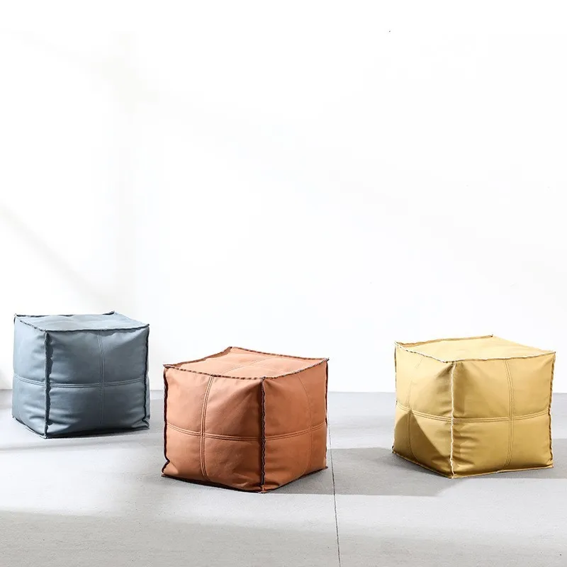 

FULLOVE креативный бытовой Lazybones сидят в роскошной сетчатой Красной низкой табурет для гостиной маленький диван педаль для спальни кожаный Пирс низкий диван