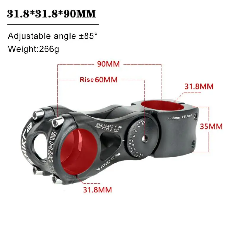 

Bicycle Stem Mtb Power Road Mountain Bike Stem Adjustable Bridge Pipe Handlebar Table 28.6/31.6*90/110/145MM Riser Accessories