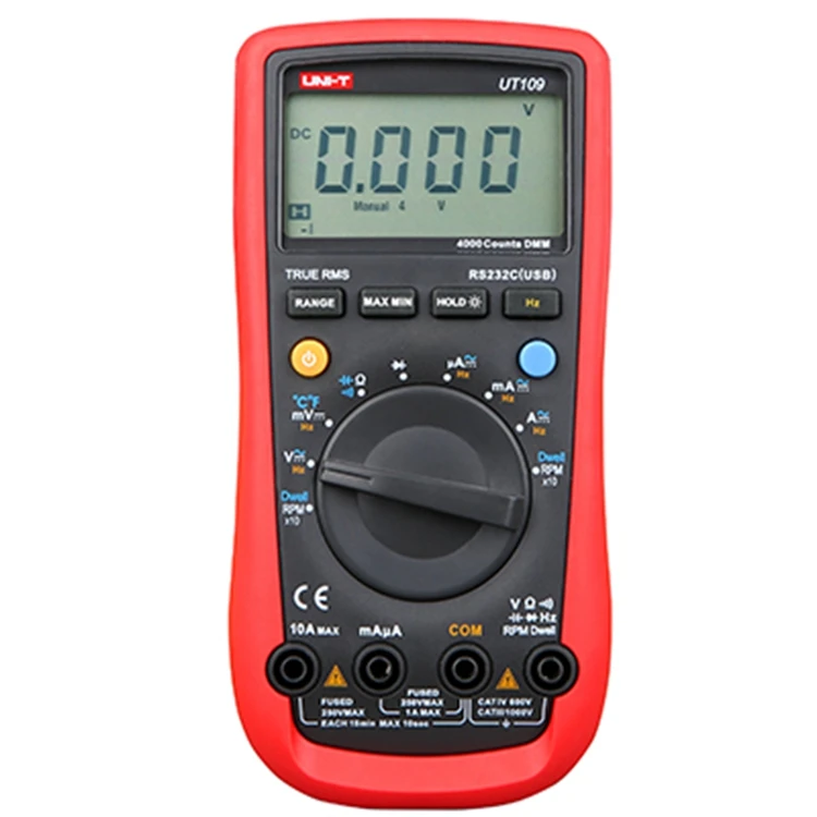 Купи UNI T UT109 Digital Voltmeter Professional Auto rang Best Multimeter AC voltmeter DC Ammeter Resistance Capacitance за 8,277 рублей в магазине AliExpress