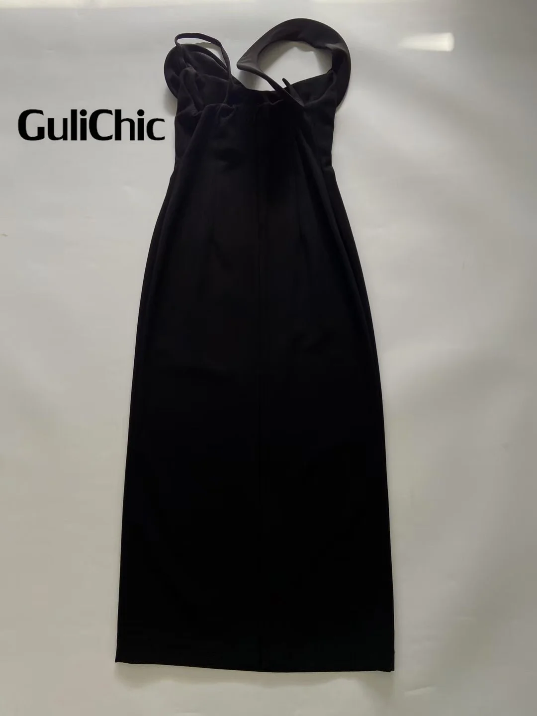 12.16 GuliChic женское сексуальное длинное платье с асимметричным ремешком и тонким