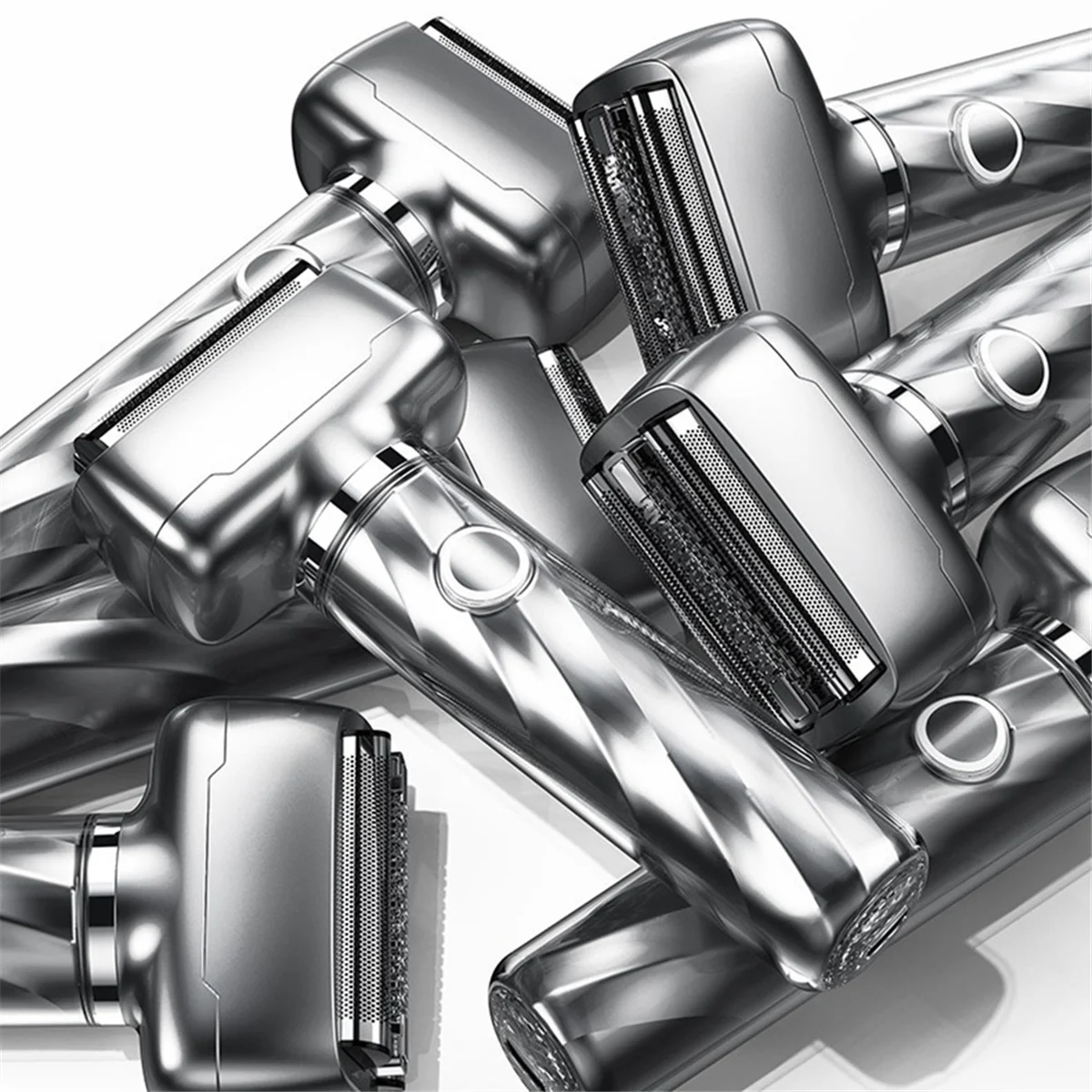 Мини-бритва с возвратно-поступательным движением и 3 головками полностью