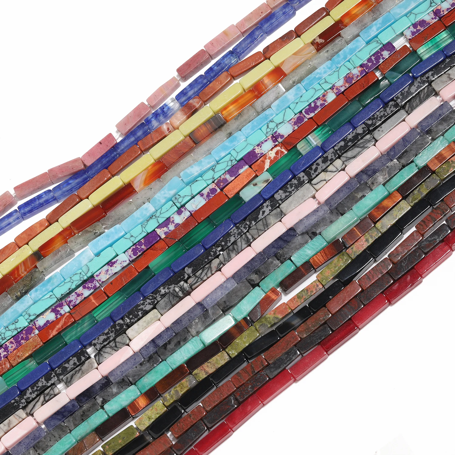 13x4 мм квадратные бусины в форме трубки амазонит агат халцедон розовый опал