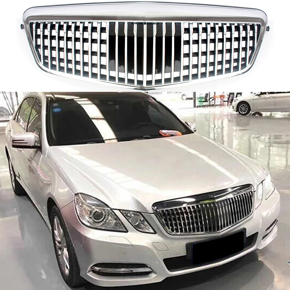 Фото Новая передняя верхняя решетка радиатора (ноздри) для Mercedes-Benz W212 E-Class 2009-2013 E250 E300 E350 в стиле Maybach №3