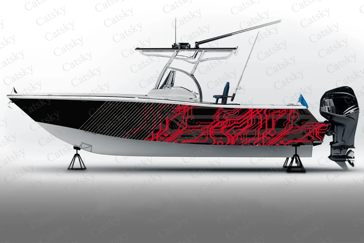 

Абстрактный геометрический вектор, необычная фотография, упаковка в виде рыбы, лодки, виниловая Водонепроницаемая пользовательская Морская Лодка, наклейка