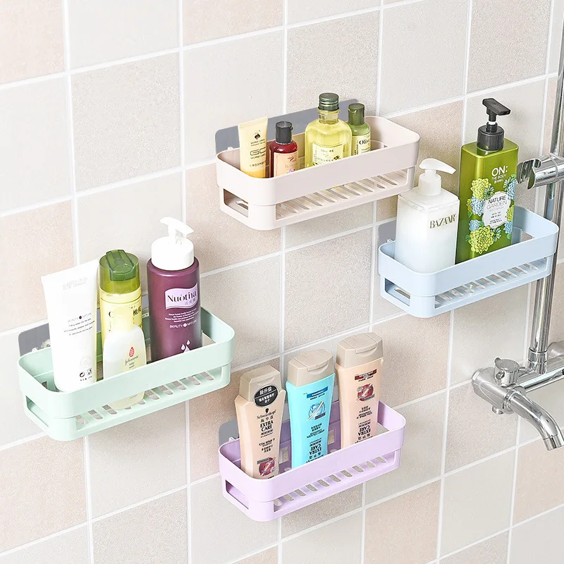 

Bathroom Shelf Adhesive Storage Rack Kitchen Home Decoration Corner Shower Shelf Rack Storage Rack Accessories 6 Color