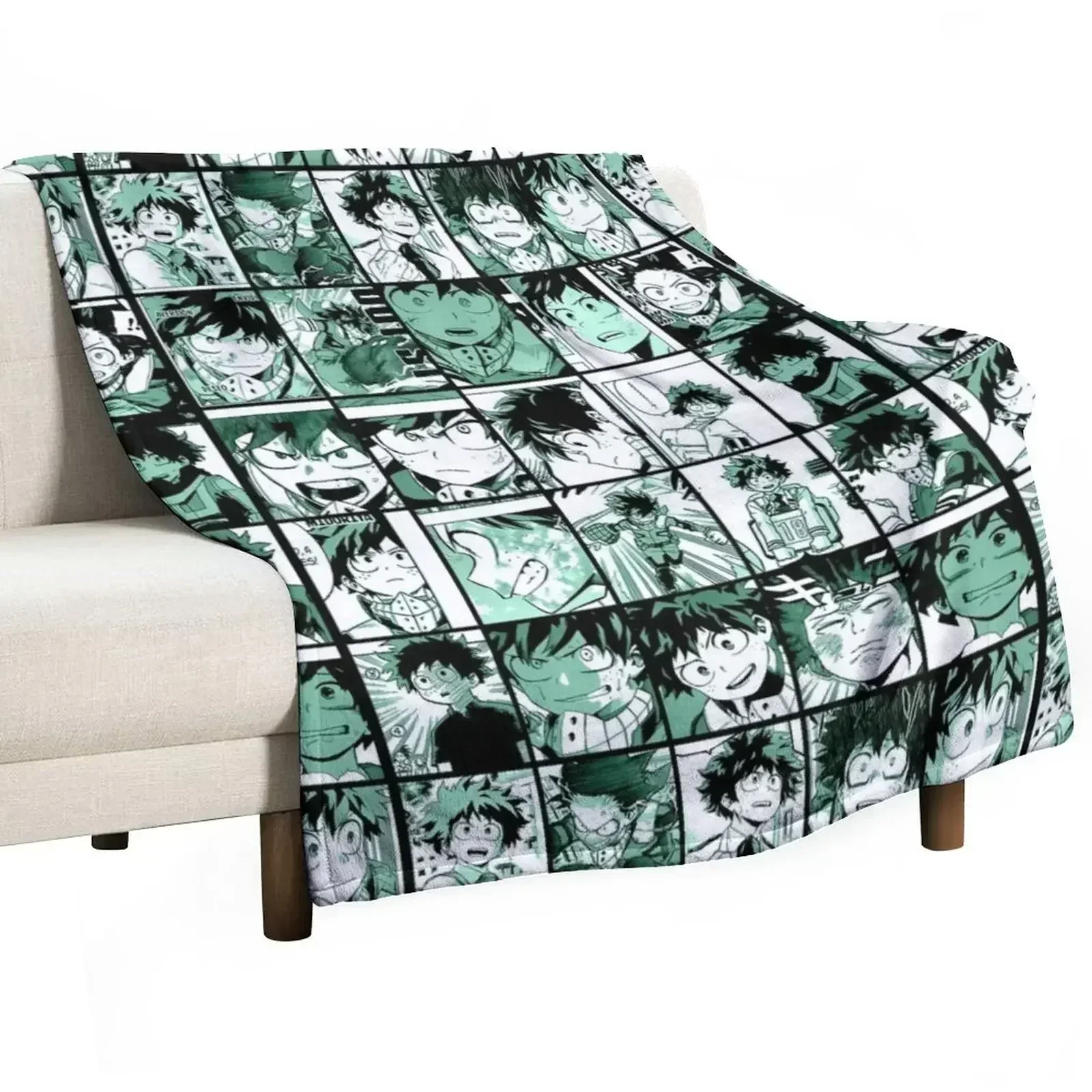 Цветовая версия коллажа Midoriya Izuku пледы кровати модные фланелевые одеяла
