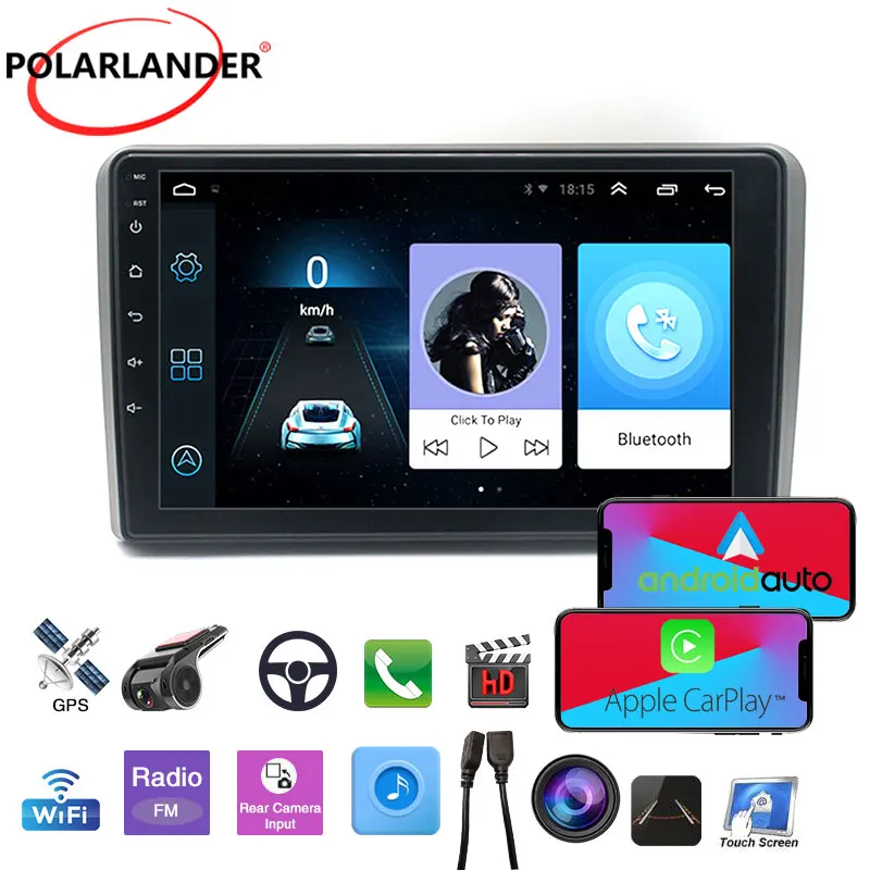 

Автомобильный мультимедийный плеер 9 дюймов Carplay/MirrorLink GPS/FM 1 Гб + 16 ГБ, WIFI/4G Android 9,1, автомагнитола 2 Din BT 5,0 для Audi A3A4