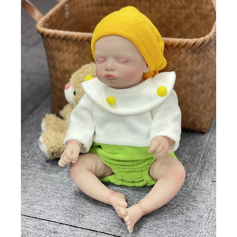 45 см Reborn Sleeping Rosalie Мягкие волосы с ручными корнями 3D кожа венами Коллекционная