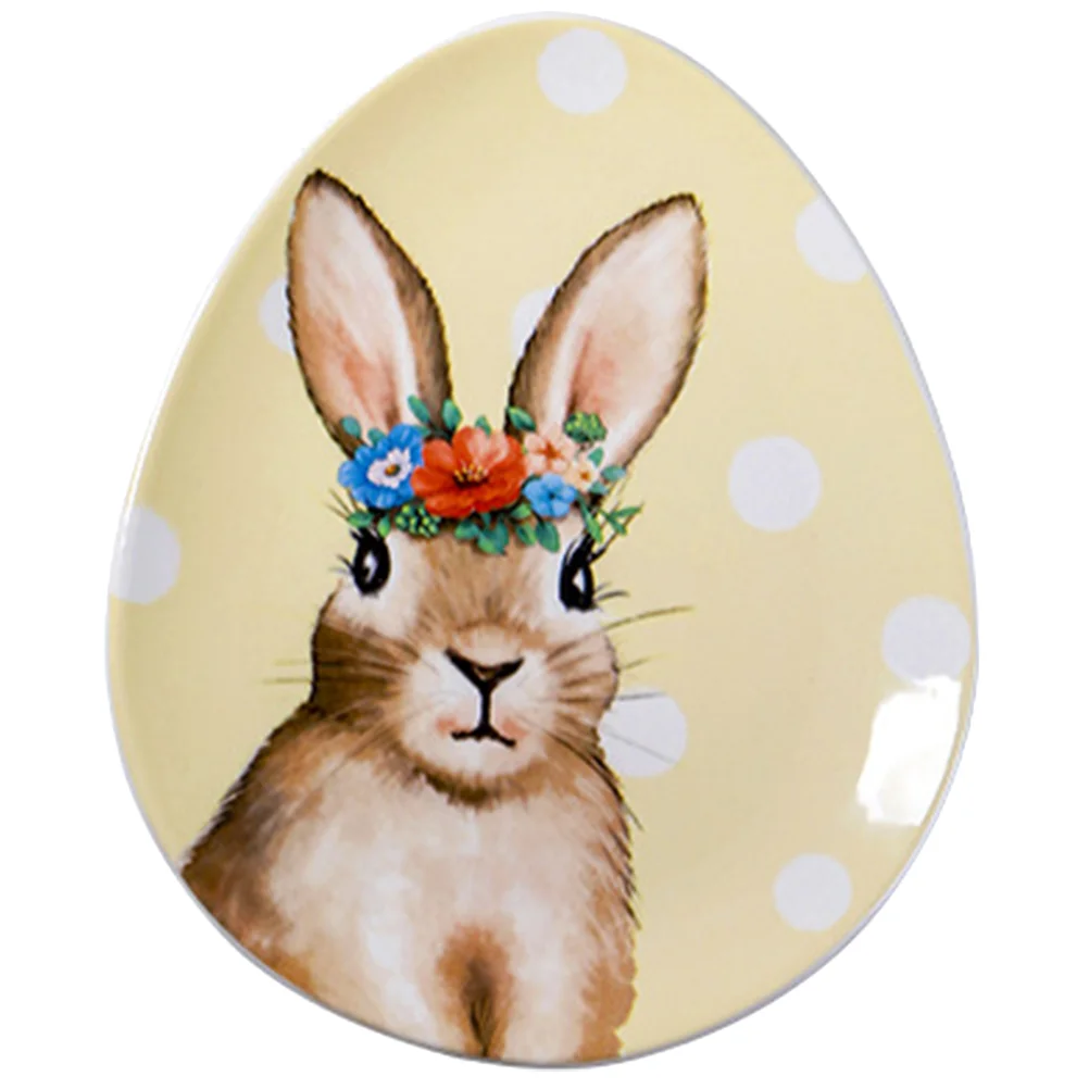 

Bunny Plate Easter Party Plate Happy Easter Plate Dessert Holder for Party Home Kitchen