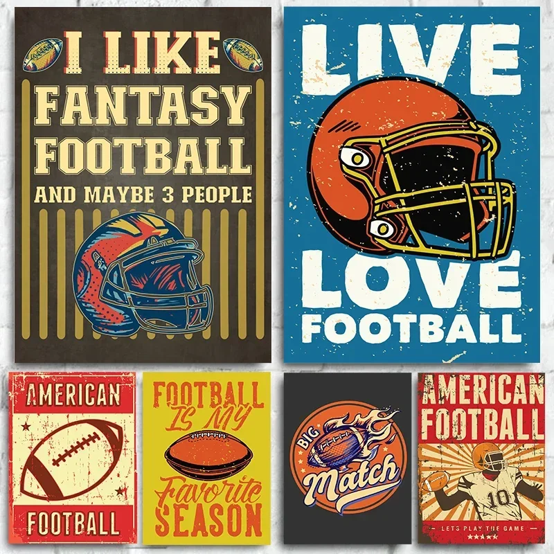 Современный Американский Футбол Забавная Реклама Холст Настенное Искусство