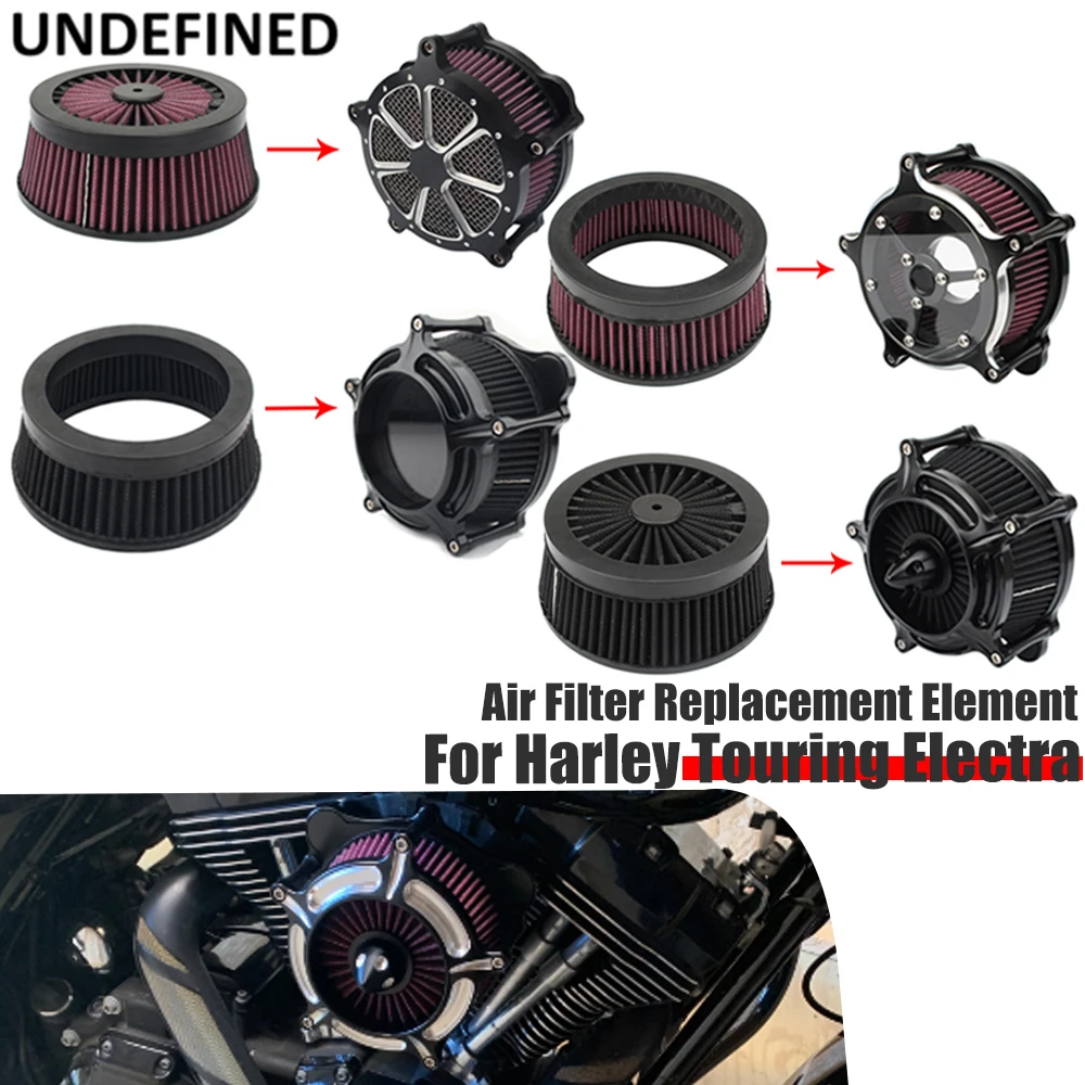 For Harley Touring Electra Glide Sportster XL Softail Dyna Black Red Air Filter Repalecment Element Motorcycle Air Cleaner Core