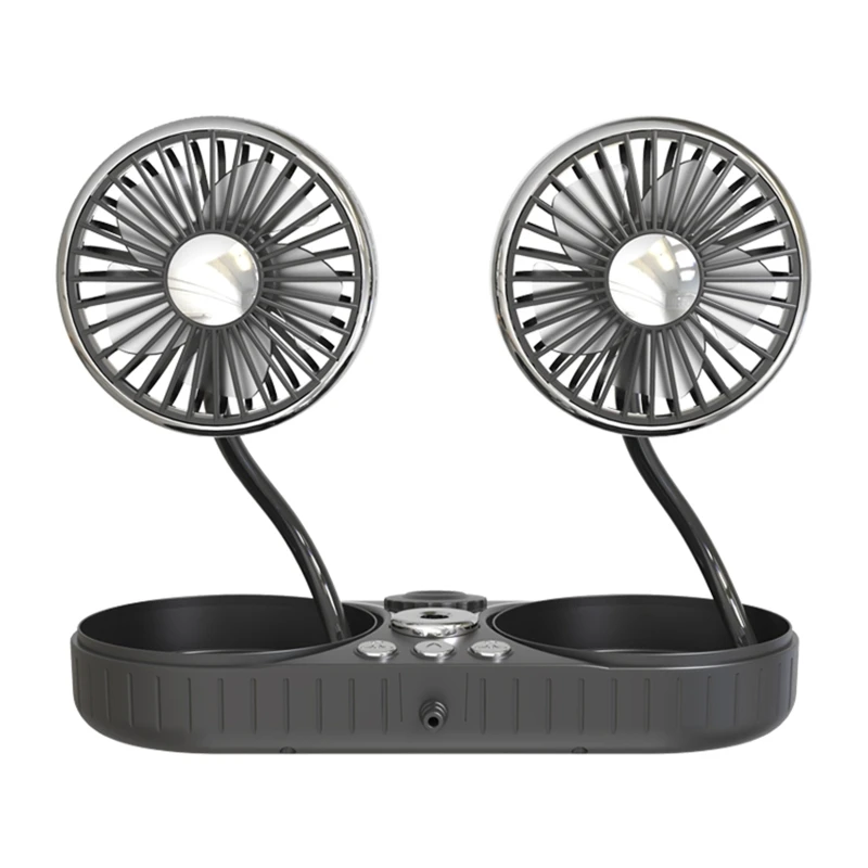 

2 in 1 Humidifier Fan 3-Speed USB Dual Head Car Cooling Fan 360 Degree Rotation for Dormitory Bedroom Camping Outdoor