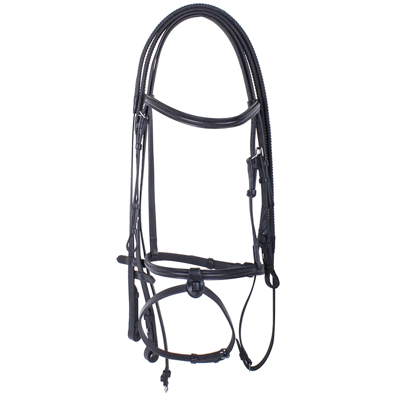 Horse Riding Head Collar and Rope Cowhide leather Halter Riding Horses Reins Equestrian Equipments