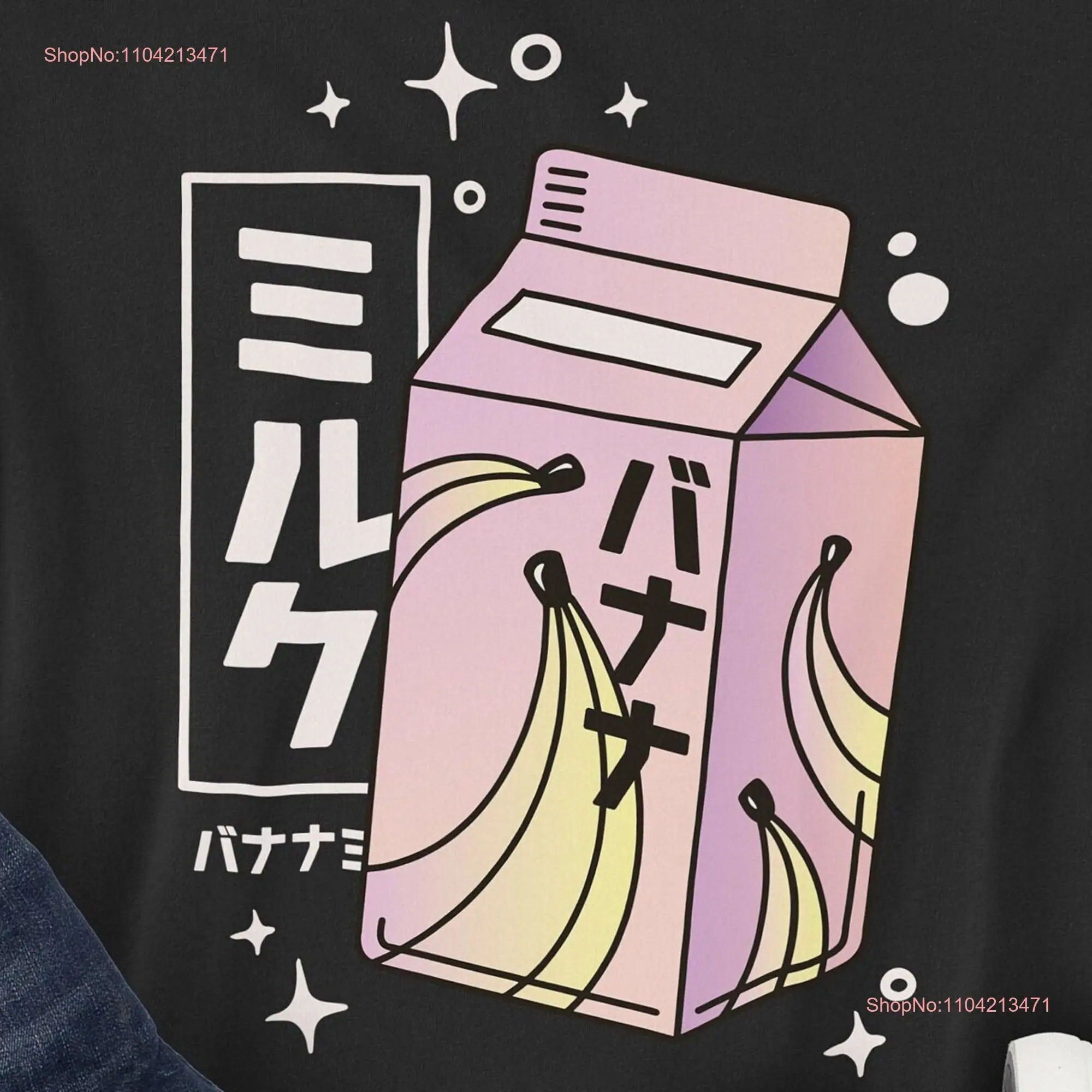 Kawaii Clothing Aesthetic T Shirt Japanese Fashion Inspired Vaporwave Manga Streetwear Banana Milk long or short sleeves