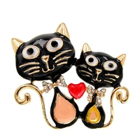 cindy xiang double cat brooches for women enamel fashion animal pin kids cute jewelry winter accessories high quality