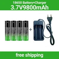 18650 battery rechargeable battery 3 7v 18650 9800mah capacity li ion rechargeable battery for flashlight torch batterycharger