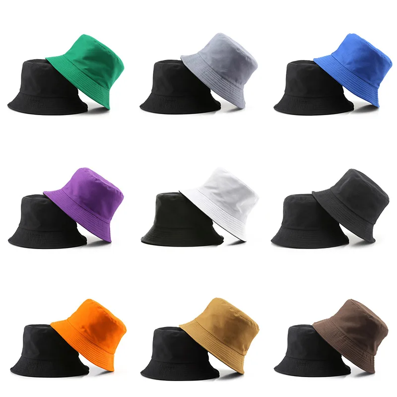 

2022 High Quality Cotton Double-sided Bucket Hat Summer Hats Women Men Panama Fishing Cap Fisherman Caps Gorro Gorras Casquette