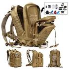 Большой армейский тактический рюкзак для мужчин, водонепроницаемая уличная спортивная сумка объемом 50 л для пеших прогулок, кемпинга, охоты