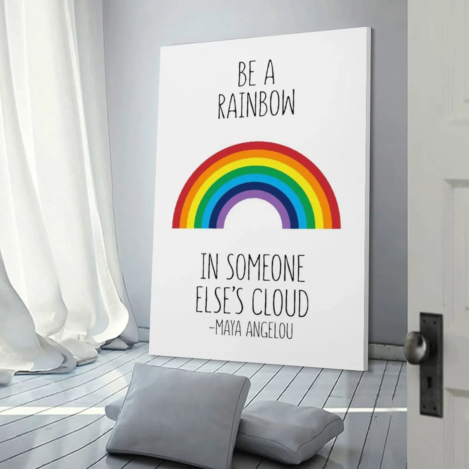 Печать на холсте &quotБудьте радугой в чьем-то облаке&quot