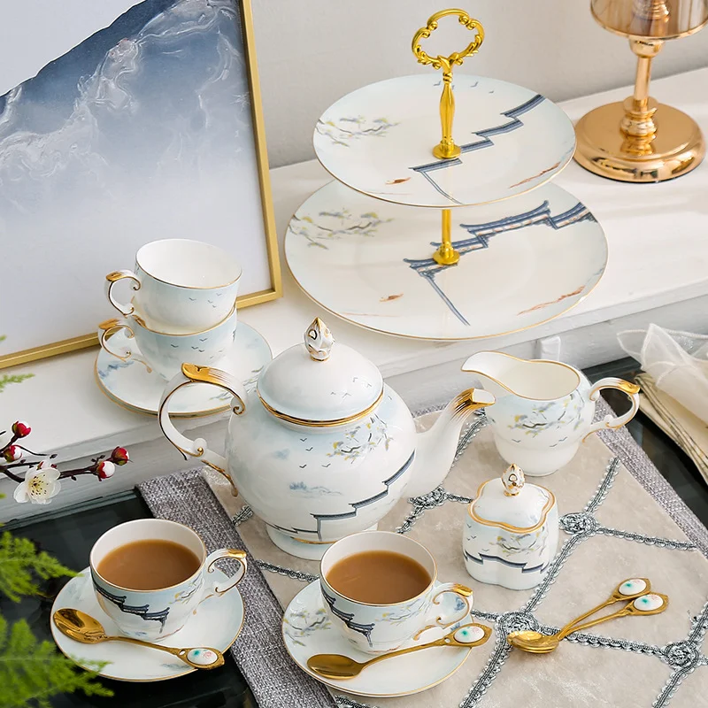 

Японский кофейный чайный набор из костяного фарфора, чашка для послеобеденного чая, набор блюдце, Подарочная коробка, роскошная домашняя керамика, посуда для напитков, украшение