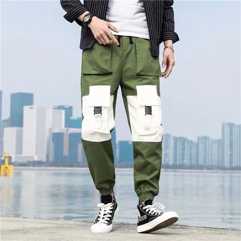 

Men's Cargo Pants Streetwear Multi-pocket splice Harem pants Men Trousers Casual Jogger Harajuku men track pants Men's Clothing