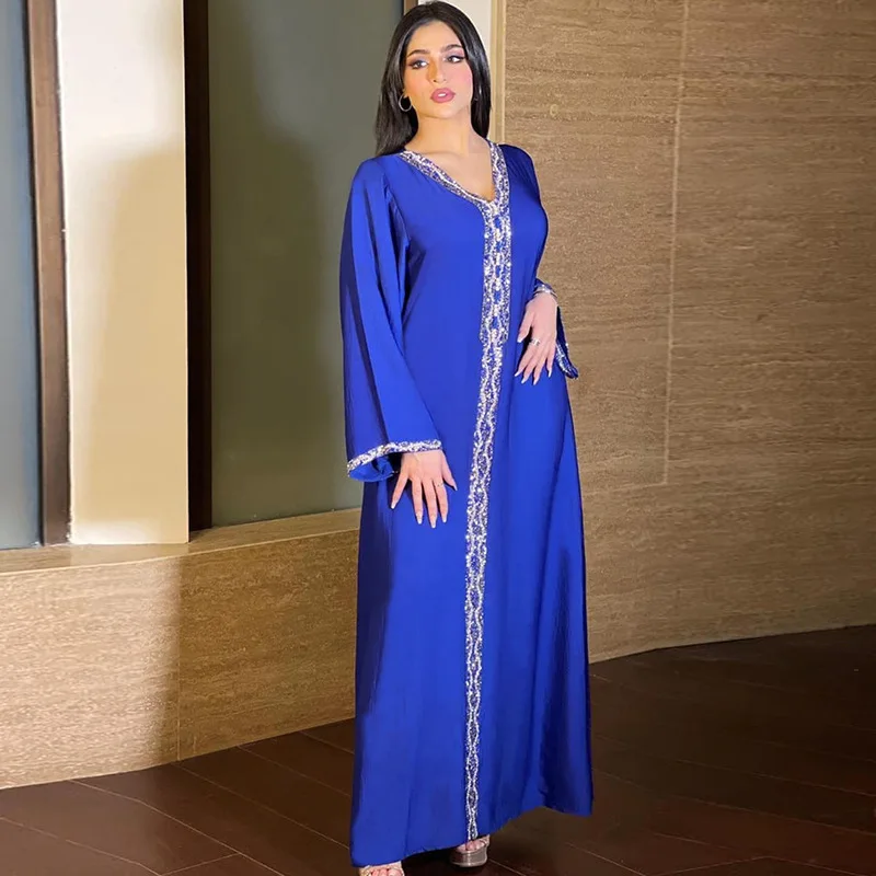 Middle East cross-border e-commerce  Muslim fashion rhinestones womens abaya robes. vetement femme  islamic clothing for women