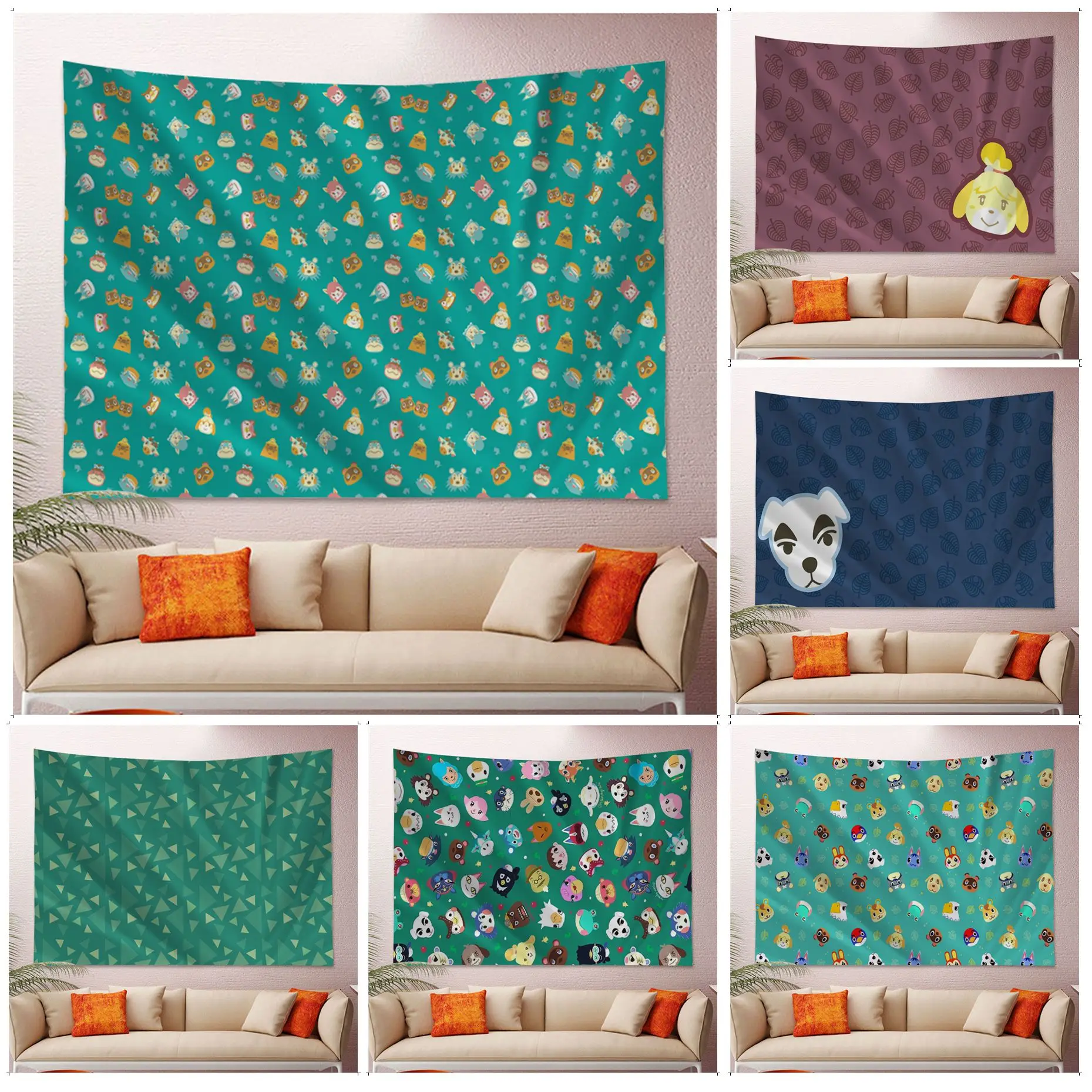 

Animal C-Crossings Colorful Tapestry Wall Hanging Bohemian Wall Tapestries Mandala Kawaii Room Decor