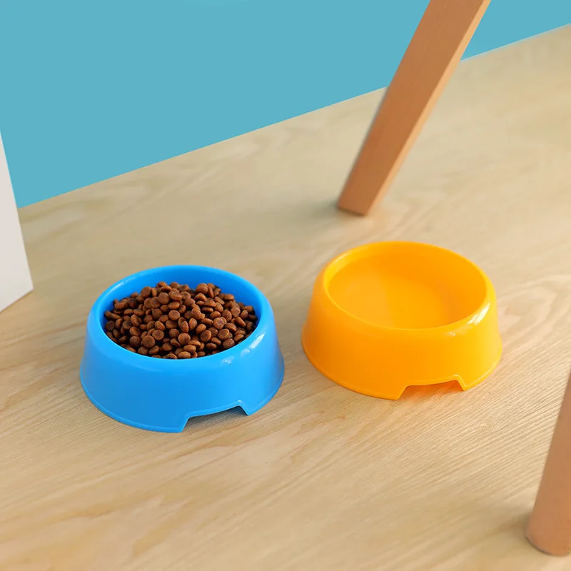 

Colorful Pet Bowl Dog Cat Puppy Plastic Round Bowl Travel Feeding Food Water Bowl Dish Dog Food Bowls Pet Products
