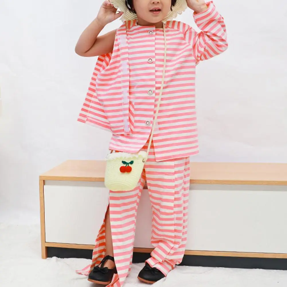 

Fastener Tape Homewear Printed Large Pocket Bedridden Children Pajamas for Indoor