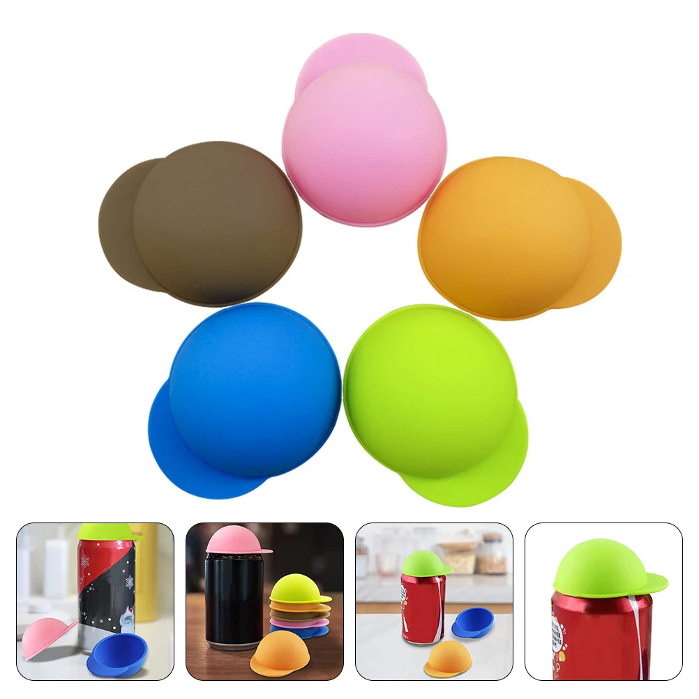

5 Pcs Soda Can Lids Beer Can Lids Sodas Drinks Tin Canning Cap Silicone Cup Lids Beer Can Saver Cover Can Sealing Lid
