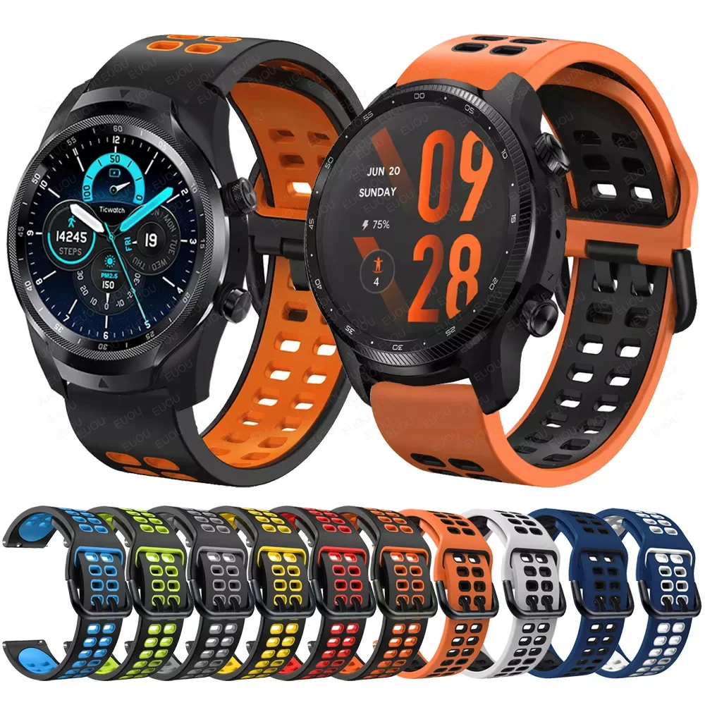 

Sport Silicone Band For TicWatch Pro 3 Ultra GPS Smartwatch Strap For TicWatch Pro 3 LTE/2021/GTX Replacement Watchband Bracelet