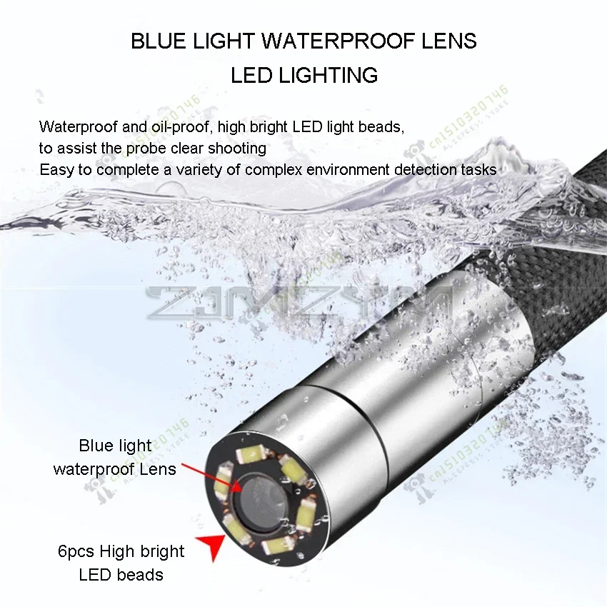 Эндоскоп поворотный 2/4 способа 6 0 мм 1 м Wi-Fi 1080P термостойкий двигатель угольный