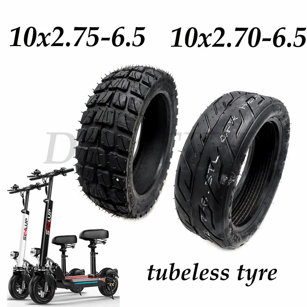 

10x2.70-6.5 Tubeless Tire 10x2.75-6.5 Anti Skid Off-Road Vacuum Tyre for Electric Scooter 10 Inch Front and Rear Wheel Parts