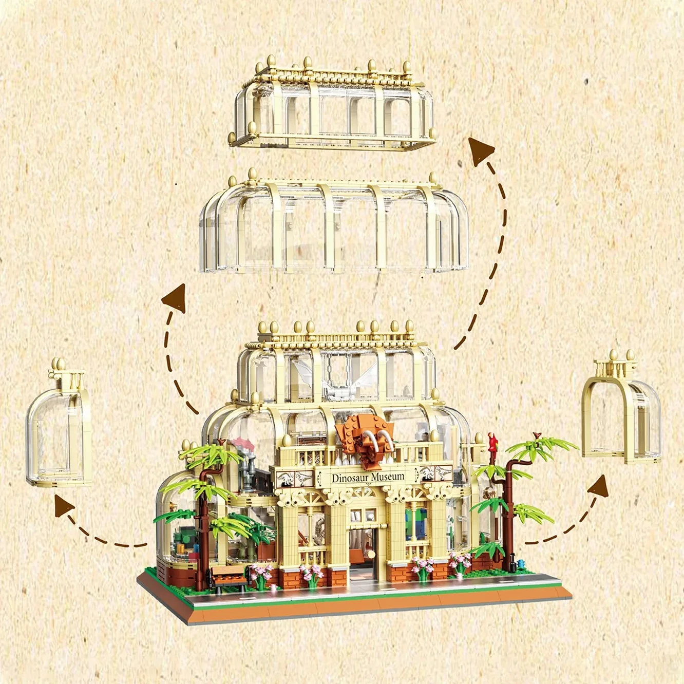 2788 шт. Детский конструктор динозавр