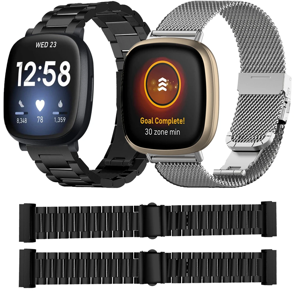 Stainless Steel Strap For Fitbit Versa 3/Sense Smart Watch Band Metal Bracelets Replaceable Straps For Fitbit Versa 3 Correa