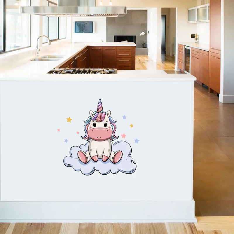 Три Ratels QC344 прекрасная ручная роспись Пудель Кот радуга Пони детская спальня декоративная наклейка