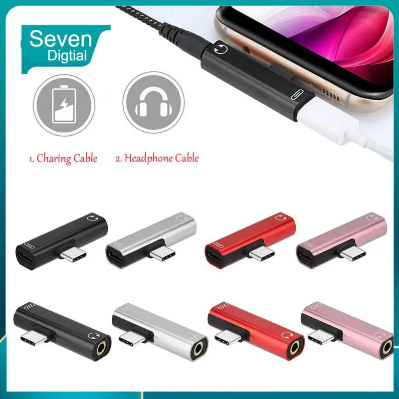 

2/4/6PCS Adapter Socket Type C Otg Adapter 2 In 1 Headphone Aux Cable Jack Earphone Charging Cable