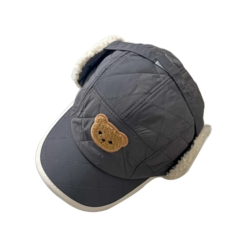 57EE Клетчатая шляпа Lei Feng для мальчиков и девочек утолщенная хлопковая защита ушей