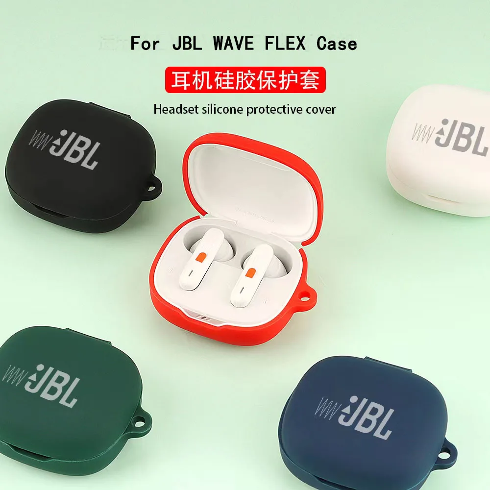 

Original wwJBL WAVE FLEX Case For JBL Wave 300 TWS Silicone Case True Wireless Bluetooth Earphones Cover With Hook Protect Box