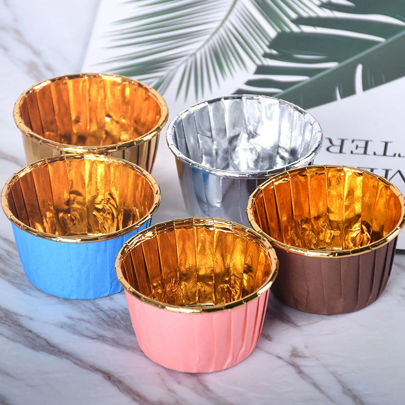 

50PCS/Pack 7Colors Muffin Cupcake Liner Cake Wrappers Baking Cup Tray Case Cake Paper Cups Party Supplies Pastry Tools