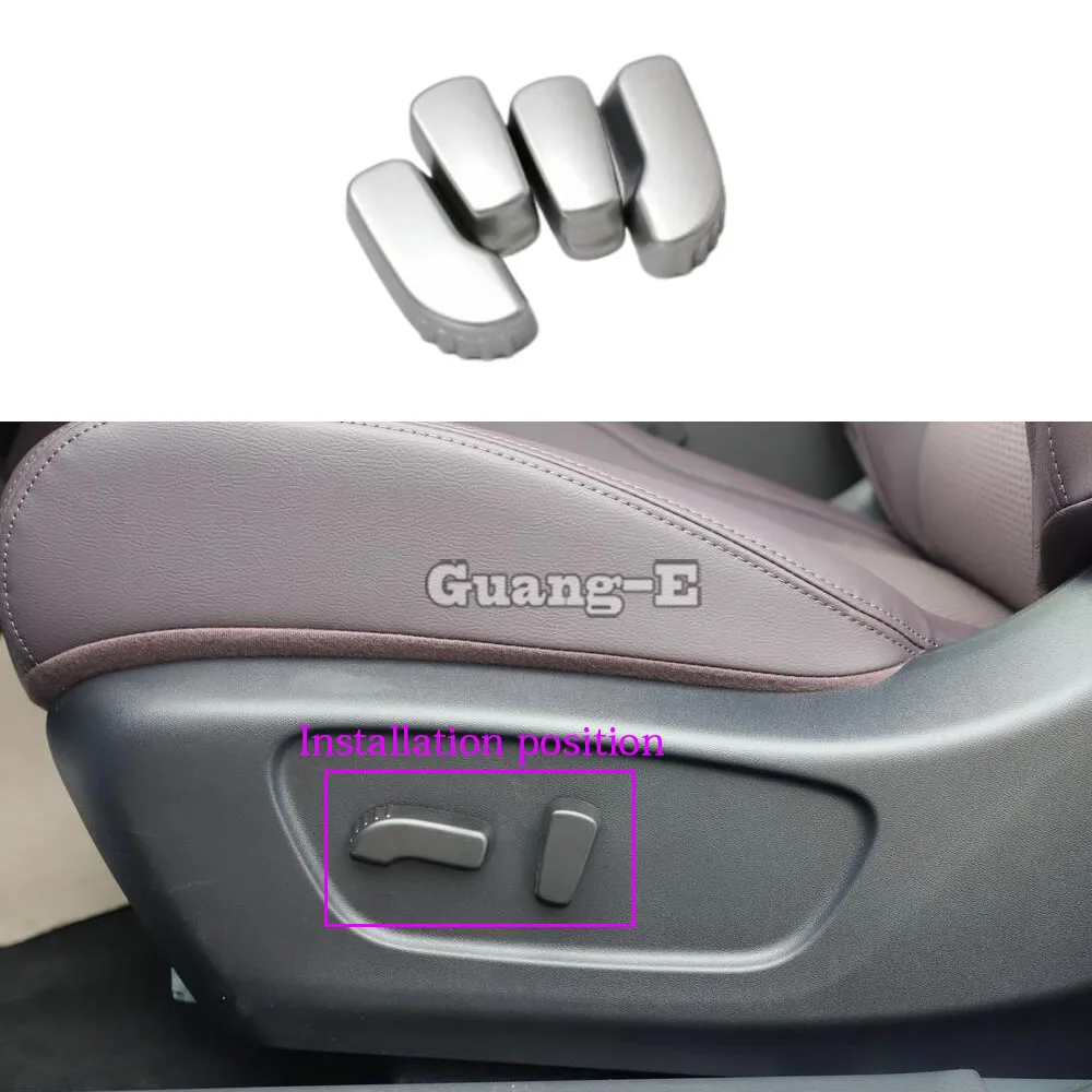 

For Nissan Qashqai 2019 2020 Car ABS Chrome Seat Adjustment Knob Button Switch Trim Hoods Part 6pcs