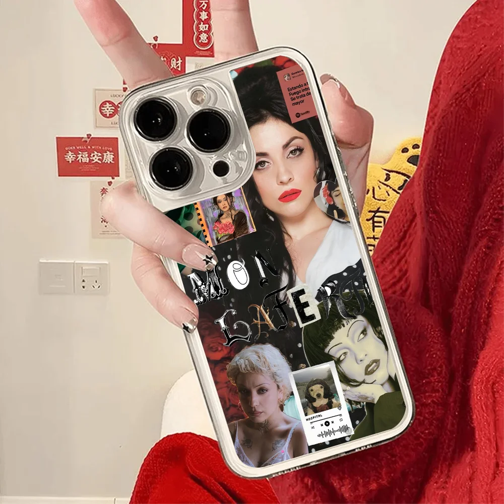 Фото Чехол для телефона с изображением чилийского певца Мон Ларфетте, FUNDA, для iPhone 12, 11, 13, 14, 15, 16, 17 MINI Max Pro Plus, ударопрочный, мягкий, прозрачный, с мягкой задней крышкой №5
