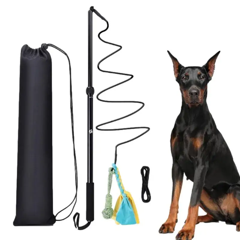 Dog Teasing Stick Telescopic Kitten Toy Teasing Cat Wand Toy Extendable Pet Teasing Flirt Pole Interactive Toy Dog Chew Tail