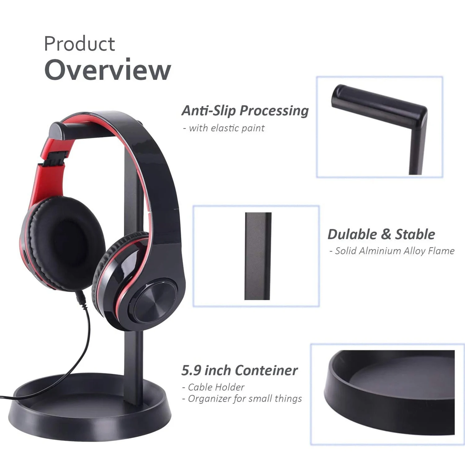 Подставка для наушников с лотком 5 9 дюйма держатель кабеля вешалка крепление