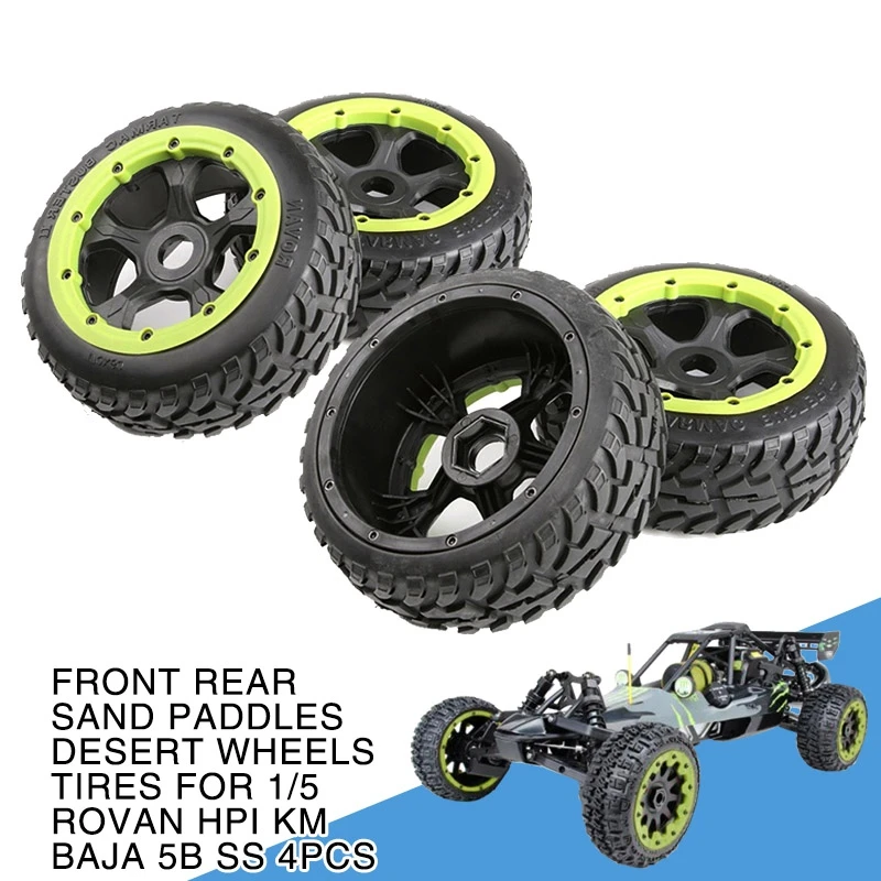 

1/5 4PCS 17mm Front Rear Sand Paddles Desert Wheels Tires for Rovan HPI KM Baja 5B SS for 1/5 RC Crawler Buggy Off-Road Truck
