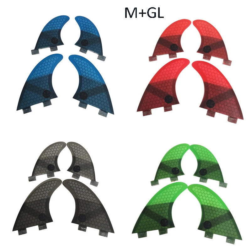 Surfing Double Tabs fin M+GL Size Quad Fin  Fibreglass Fins Double Tabs Surfboard Fin In Surfing Surf Double Tabs Fins