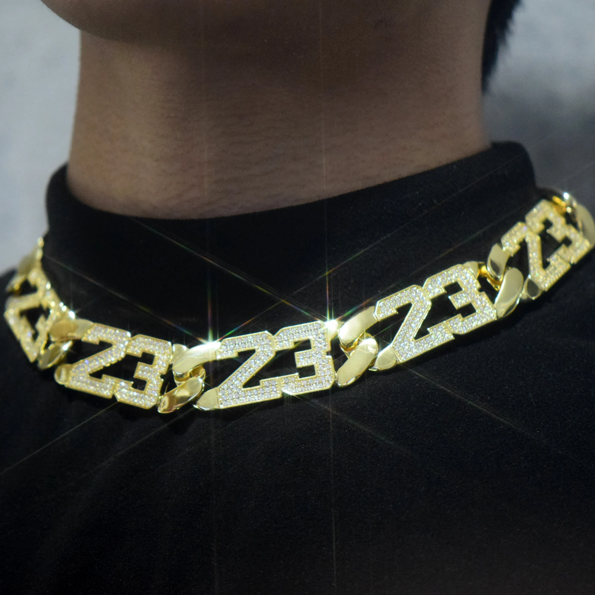 Ожерелье CUC мужское с цифрами цепь в стиле хип-хоп Толстая Медная цепочка