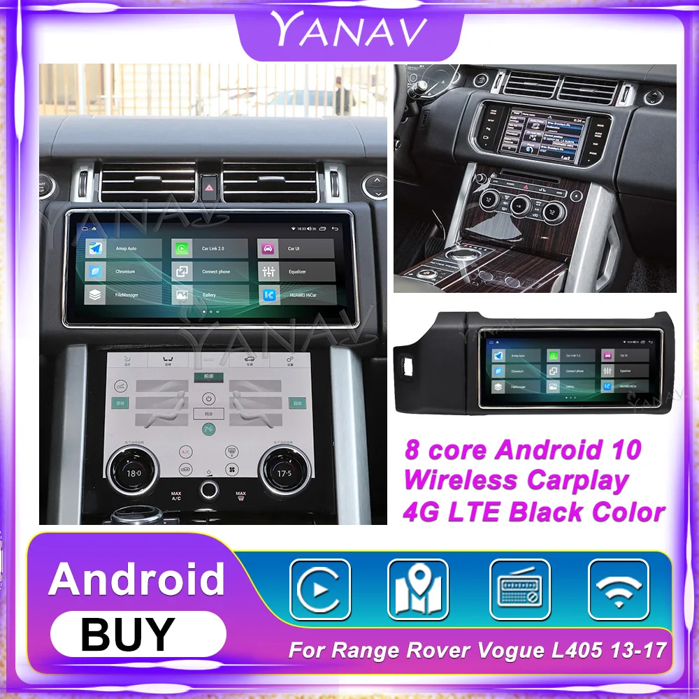 

6+128GB Android 10 For Range Rover Vogue L405 Android Unit Auto Stereo Car Radio Multimedia Player GPS Navigation Black Leather