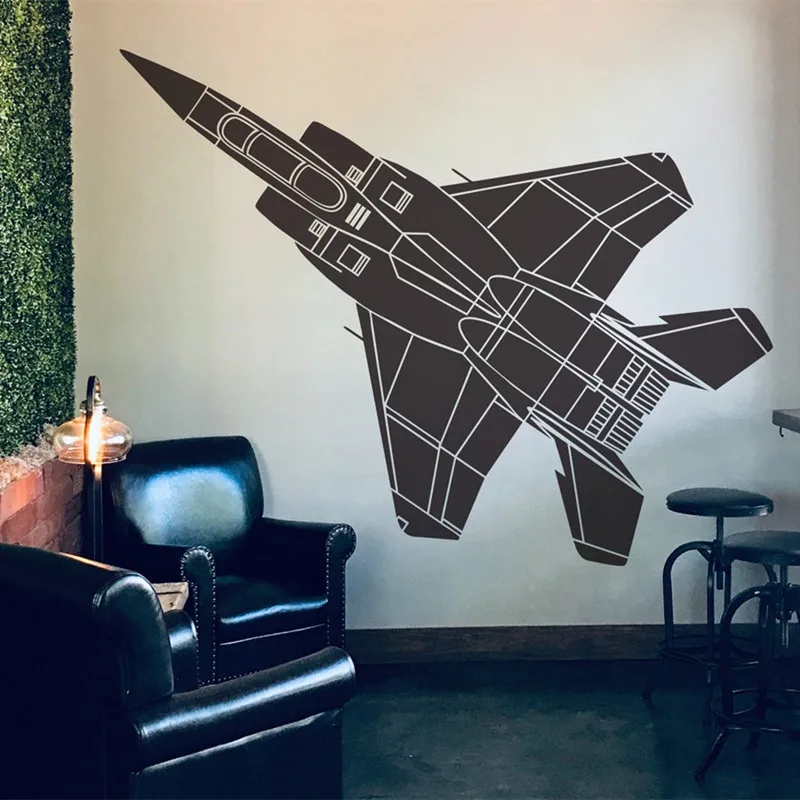Виниловая наклейка на стену Fighter Jet. Армия США ВВС морская пехота военный