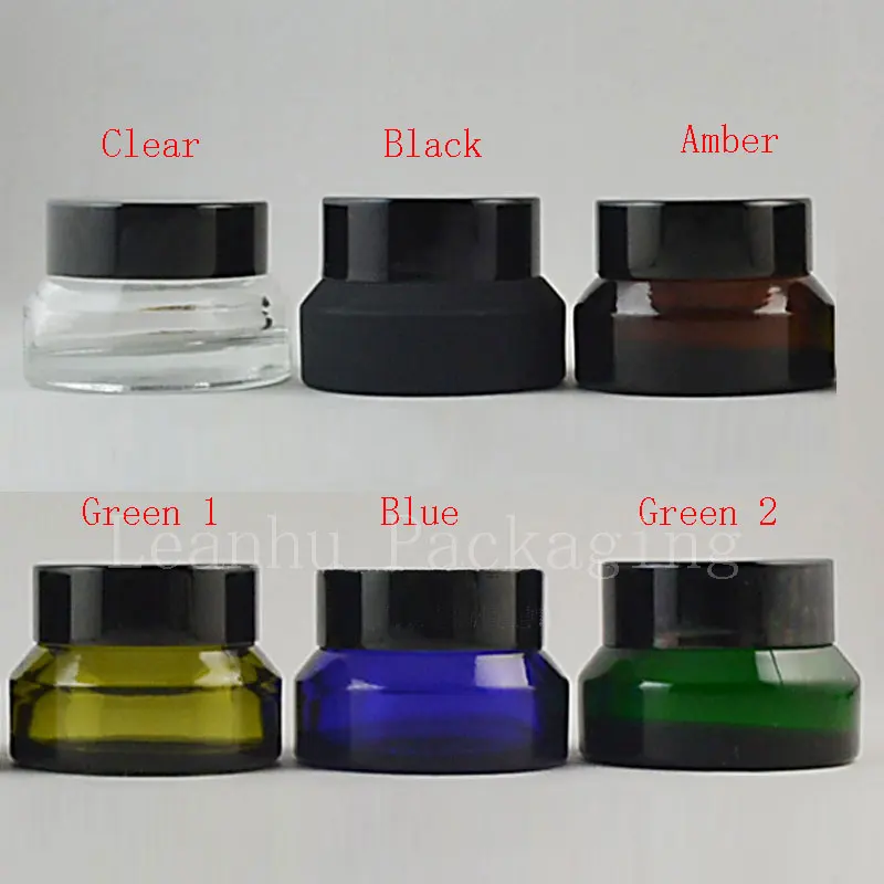 12X15 г 30 50 прозрачный черный Янтарный синий зеленый стеклянный контейнер для